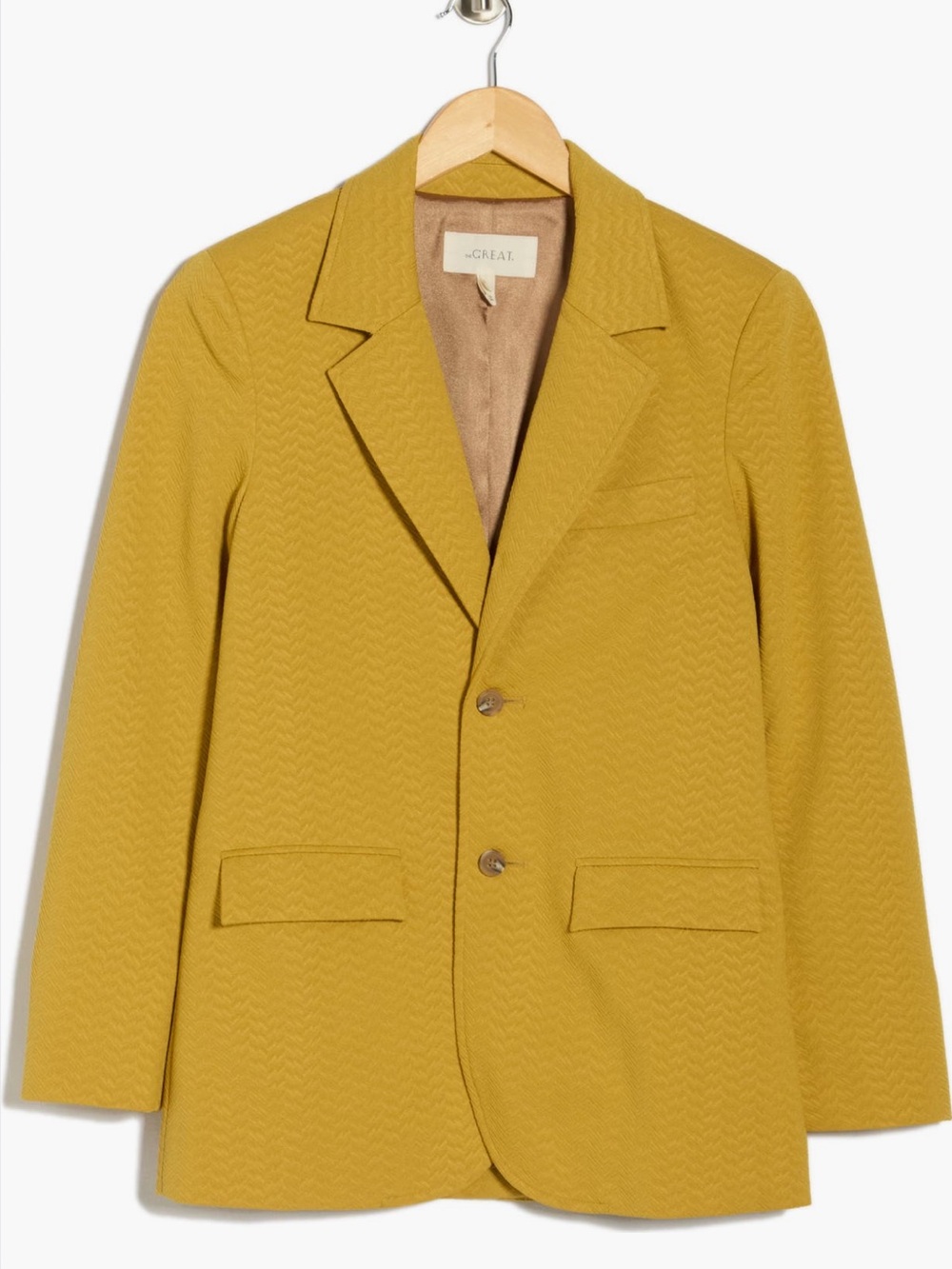 THE GREAT. Women's Mustard Yellow Tailored Blazer